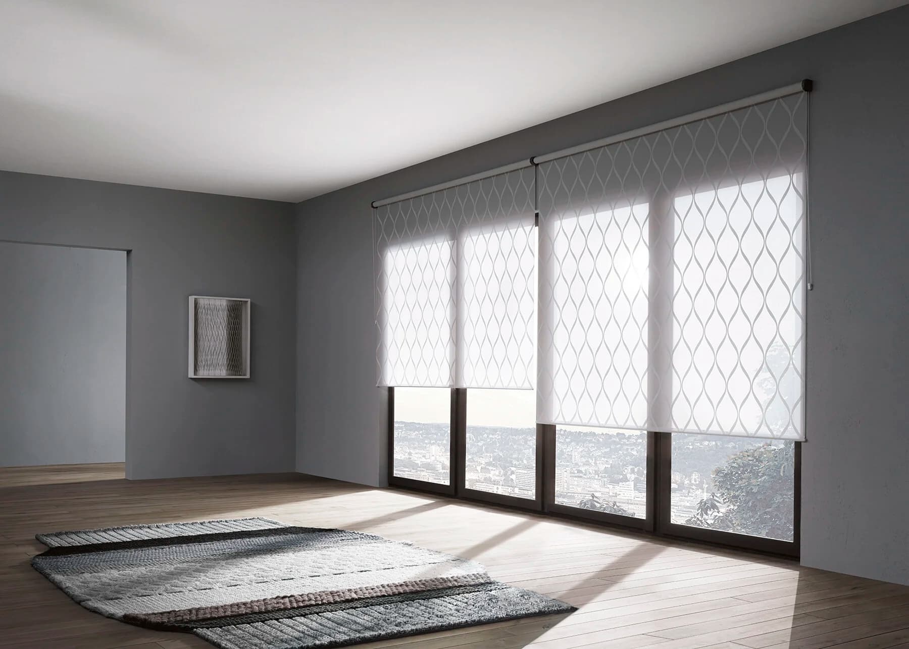 Ambiance de lumière douce avec des stores en tissu