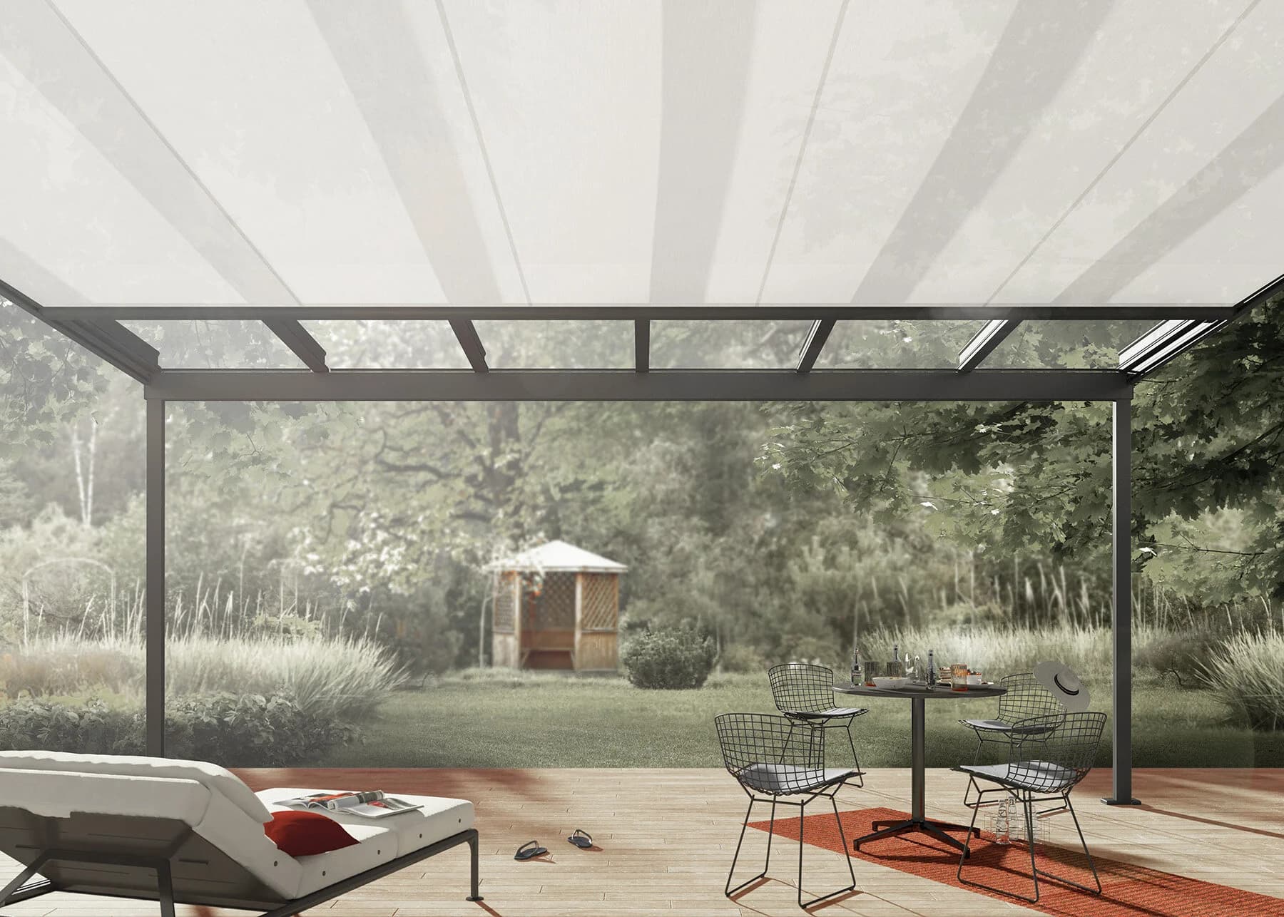 Espace de vie avec protection textile